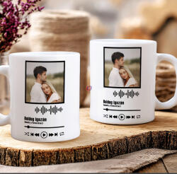 Deconline Crafts Egyedi Ajándék bögre kedvenc dal - személyre szabható fényképpel és dallal 300 ml fehér (DO133031-CERAMIC-MUG)
