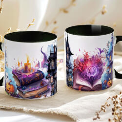 Deconline Crafts Halloween mintás bögre HD "Haunted House" fekete (DO126111-BLACK-MUG)