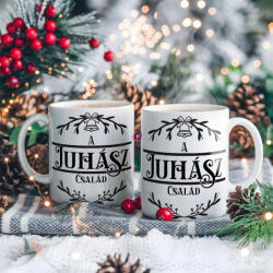 Deconline Crafts Egyedi neves karácsonyi bögre "Családneves" 330 ml kerámia Full HD (DO129194-CERAMIC-MUG)