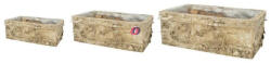 Decoration & Design Kaspó szögletes, ültethető 30x20x10 cm 3db/szett (DD68802)