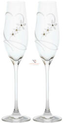 D&D Kristály pohár swarovski dísszel pezsgő 210ml átlátszó"wedding set" 2 db-os (8588006988185)