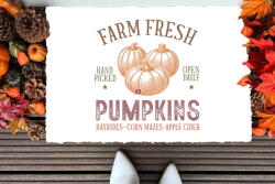 Deconline Crafts Őszi mintás Szőnyeg ""Vintage Farm Pumpkins" 60X40 cm (DO126178-RUG-60x40)