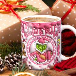 Deconline Crafts Grincses karácsonyi bögre "G&B" pufi hatású (DO129185-CERAMIC-MUG)