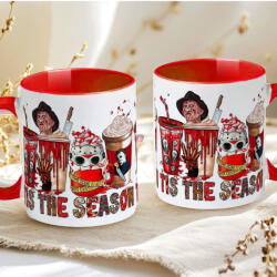 Deconline Crafts Halloween mintás bögre Horror Stars "Tis The Season" red (DO126129-RED-MUG)