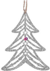Decoration & Design Fenyőfa glitteres akasztós fa 8, 5x10, 5 cm ezüst 8 db-os szett (268717)