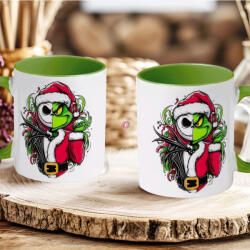 Deconline Crafts Halloween mintás bögre "Jack x Grincs" zöld (DO126135-GREEN-MUG)