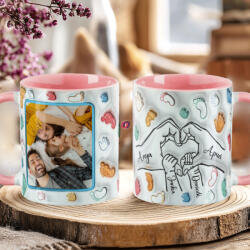 Deconline Crafts Anyák napi bögre "My Family" Személyre szabható, rózsaszín, kerámia (DO133007-PINK-MUG)