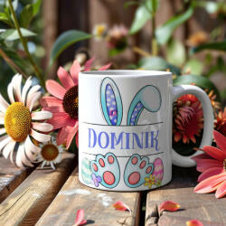 Deconline Crafts Húsvéti bögre "Nyuszi fiú" egyedi névvel, fehér, kerámia (DO133002-CERAMIC-MUG)