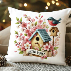 Deconline Crafts Egyedi feliratos húsvéti párnahuzat 40x40 cm "Helló Tavasz (DO133005-PILLOW)