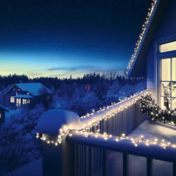 Koopman 1250 LED Kültéri Cluster fényfüzér 25 m hidegfehér, IP44, Multi, Timer (AX8521040)