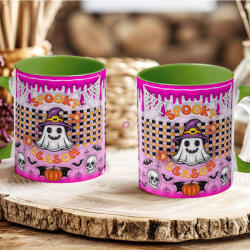 Deconline Crafts Őszi mintás bögre 3D pufi hatású "Spooky Season" zöld (DO126128-GREEN-MUG)
