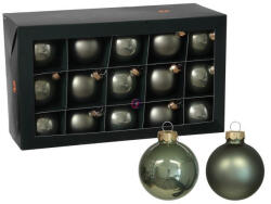 Decoration & Design Karácsonyfagömb (üveg) - 30 darabos, zöld, 5, 7 cm (503011)