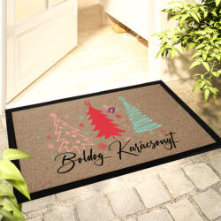 Deconline Crafts Karácsonyi mintás Lábtörlő 42x30 cm Boldog karácsonyt színes HD (DO129183-RUGMAT-42x30)