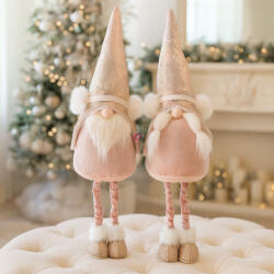 Koopman Plüss Karácsonyi Manó Rózsaszín-Fehér Ruhában, 67 cm - Fiú vagy Lány (APF661640)