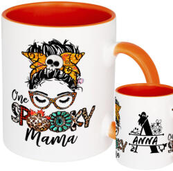 Deconline Crafts Személyre szabható Halloweeni bögre, Spooky Mama 300ml Narancssárga (DO69330-MUG-ORANGE)