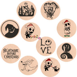 Deconline Crafts Karácsonyi lídércnyomás fatába szett fa 10 db-os, 4 cm (DO11937)