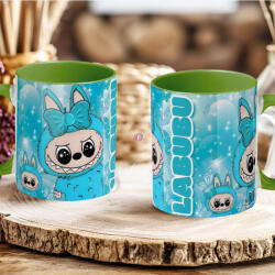 Deconline Crafts Egyedi neves "Labubu BLUE" bögre személyre szabható zöld (DO69363-BLUE-GREEN-MUG)