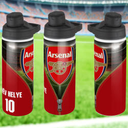 Deconline Crafts ARSENAL fém kulacs egyedi névvel és számmal 750 ml "ZIPPER (DO69360-ARSENAL-BOTTLE-750)