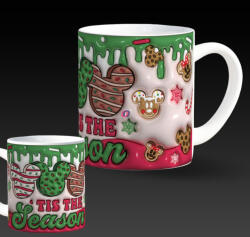 Deconline Crafts 3D mintás karácsonyi bögre 3D pufi hatású "Mickey Cookies (DO129132)