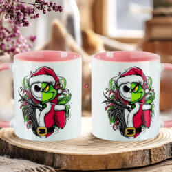 Deconline Crafts Halloween mintás bögre "Jack x Grincs" rózsaszín (DO126135-PINK-MUG)