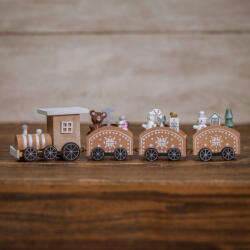 Koopman Prémium karácsonyi vonat fa 25 cm arany kivitel 2 féle (GR9002220)