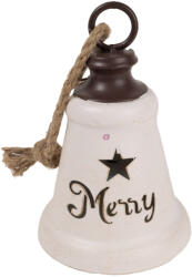 QX-IMP Harang akasztós fém 15cm merry christmas fehér, fém (060938)