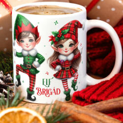 Deconline Crafts Karácsonyi bögre "Elf Brigád" 330 ml kerámia Full HD (DO129193-CERAMIC-MUG)