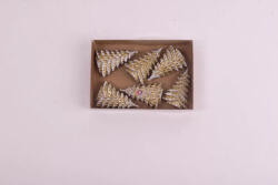 QX-Impex 6 db-os mini fenyőfa, arany, polirezin 2, 5x4 cm (047902)