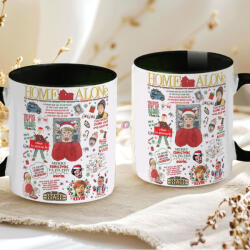 Deconline Crafts Karácsonyi bögre "Reszkessetek betörők gyűjtemény" 330 ml kerámia fekete Full HD (DO129206-BLACK-MUG)