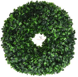D&D Selyemvirág buxus koszorú műanyag 40cm zöld őszi dísz (DD54890)