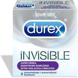 Durex Invisible óvszerek 3 db (Durex Invisible extra nawilżane cienkie 3szt.)