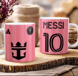 Deconline Crafts Prémium Inter Miami Bögre személyre szabható, egyedi névvel 330ml "Messi (DO69358-CERAMIC-MUG)