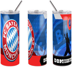 Deconline Crafts BAYERN MÜNCHEN fém tumbler egyedi névvel 750 ml fém duplafalú pohár egyedi névvel 600 ml tumbler (DO59996-BAYERN-600ML-TUMBLER)