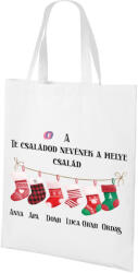Deconline Crafts Egyedi neves karácsonyi ajándéktáska "Harisnyás család" 40x38 HD (DO129202-SHOPPING-BAG-40x38)