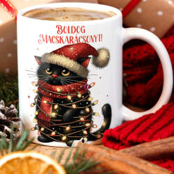 Deconline Crafts Karácsonyi bögre "Boldog macskarácsonyt" 330 ml kerámia Full HD (DO129199-CERAMIC-MUG)