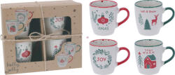 Koopman 4 db-os Karácsonyi mintás bögre szett porcelán (Q75600810)
