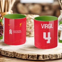 Deconline Crafts Prémium Liverpool Bögre személyre szabható, egyedi névvel 330ml Zöld bögre "Home kit (DO69356-GREEN-MUG)