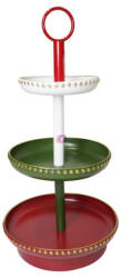 D&Design Kínáló 3 szintes fém 29x61 cm piros, fehér, zöld (DD69833)