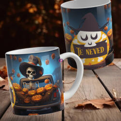 Deconline Crafts Egyedi neves halloweeni bögre "Skeleton truck (DO126106-CUSTOM)