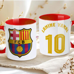 Deconline Crafts Prémium Barcelona Bögre személyre szabható, egyedi névvel 330ml Piros bögre (DO69354-RED-MUG)