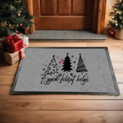 Deconline Crafts Karácsonyi mintás Lábtörlő 60X40 cm Személyre szabható szürke, fekete (DO129184-doormat-GR)
