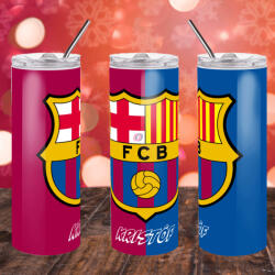 Deconline Crafts FC BARCELONA Duplafalú termosz egyedi névvel 600 ml (DO69343-TUMBLER-600)