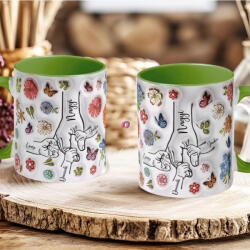 Deconline Crafts Anyák napi bögre "Anya, Nagyi, Max 5 gyerek" Személyre szabható, zöld, kerámia (DO133008-GREEN-MUG)