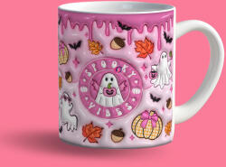 Deconline Crafts Őszi mintás bögre 3D pufi hatású "Spooky vibes" kerámia (DO126121)