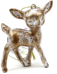 Golddeko Prémium rénszarvas gida figura álló, poly antikolt arany 10 cm (GD2403217)