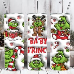 Deconline Crafts Grincs mintás termosz pohár 600ml "bébi Grincs" HD tumbler (DO129207-600ML)