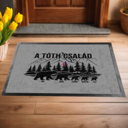 Deconline Crafts Egyedi családneves Lábtörlő 60X40 cm "Medve család" Max 5 fő (DO133023-doormat-GR)