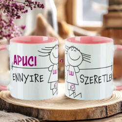 Deconline Crafts Apák napi bögre "Első apák napja" Személyre szabható, fiús, lányos, rózsaszín, kerámia (DO133021-PINK-MUG)