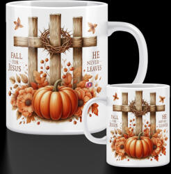 Deconline Crafts Őszi mintás bögre ""Fall for Jesus" 330 ml (DO126178-3-CERAMIC-MUG)