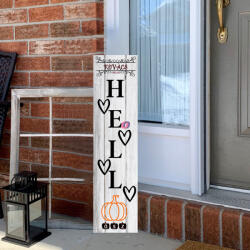Deconline Crafts Egyedi Tábla Hello ősz felirattal tökös, 60 cm, akasztható (DO120010)